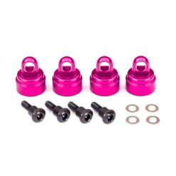 BOUCHONS D'AMORTISSEURS ALU ANODISE ROSE (4)