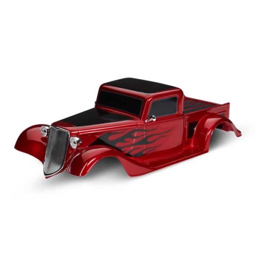 CARROSSERIE HOT ROD TRUCK PEINTE ET DECOREE ROUGE